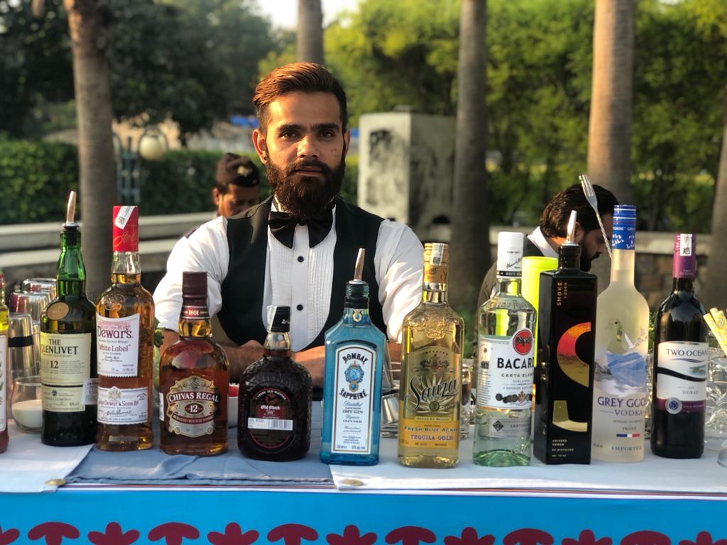 Elegant bar setup with The Bar Concept's signature drinks on display