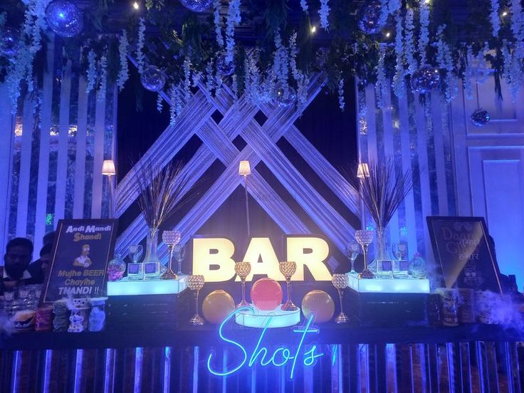Elegant bar setup with The Bar Concept's signature drinks on display